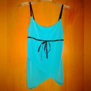 IZ Byer Teal Asymmetrical Dress Shirt Size Medium